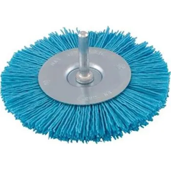 Drátěný kartáč Osborn 0182600591 - Kartáč kotoučový z abrazivního nylonu pr. 100 mm, šíře 10 mm, stopka pr. 6mm, zrnitost 180 (modrý)