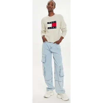 Dámský svetr Tommy Jeans Svetr Flag DW0DW18681 Béžová Relaxed Fit L