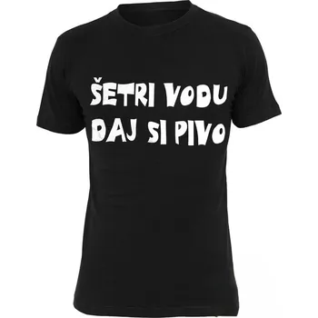 Pánské tričko Pánské tričko Šetři vodu, dej si pivo - černé, VELIKOST S