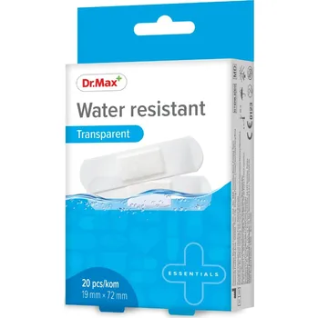 Náplast Dr. Max Water resistant Transparent 19 x 72 mm náplast 20 ks