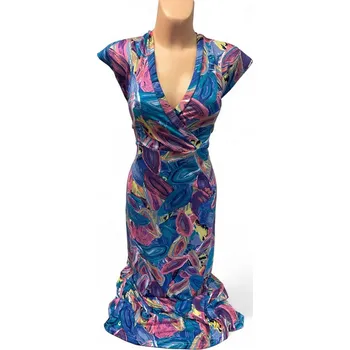 Dámské šaty Modré šaty SLÁVKA, Barva Světle modrá, Velikost XL48, Materiál 96% Viskoza 4% Lycra