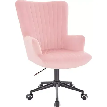 LuxuryForm DESIGN Křeslo AMADEO VELUR na černé podstavě s kolečky - růžové