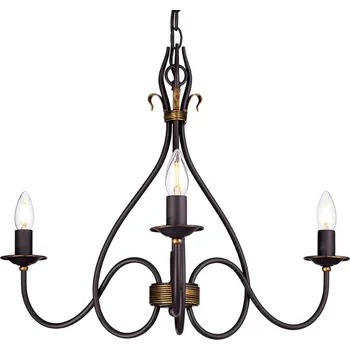 Elstead Závěsné světlo Windermere 3 zdroje rezavě hnědá, zlatá 3 x 60 W - Doprava zdarma