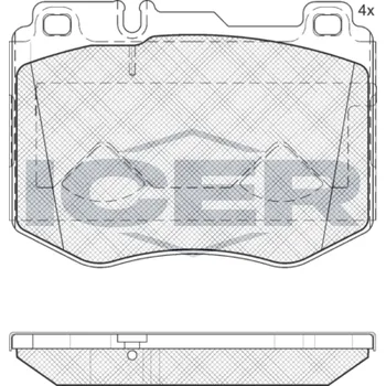Brzdová destička Sada brzdových destiček, kotoučová brzda ICER 182195