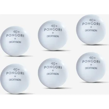 Stolní tenis PONGORI Míček na stolní tenis TTB 100 1* 40+ 6 ks BÍLÁ