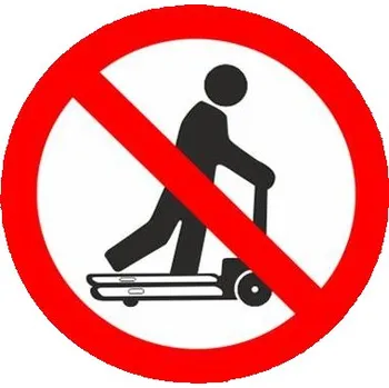 Traiva s.r.o. Zákaz jízdy na paletovém vozíku - symbol Verze: Samolepka 92 x 92 mm tl. 0.1 mm - Kód: 10601