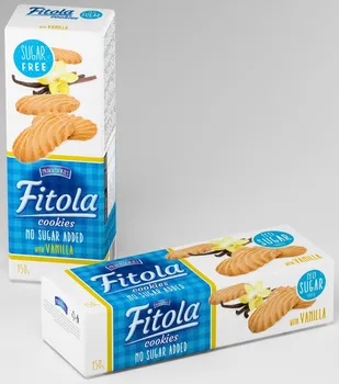 Primacookies Fitola Cookies With Vanilla No Sugar Added křehké sušenky s vanilkovou příchutí bez přidaného cukru 130 g