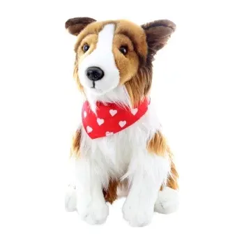 plyšák Plyšová hračka Dlouhosrstá Kolie se šátkem