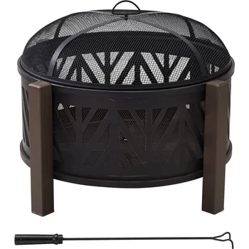 Ocelová mísa na oheň Sunjoy XL BROMO - Ø79 cm, černá | A301016500