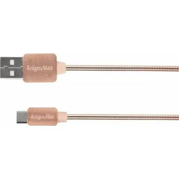 Datový kabel Kruger&Matz USB-A - microUSB USB kabel 1 m růžový (KM0360)