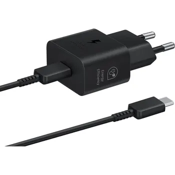 Telefonní příslušenství EP-T2510EBE + EP-DN980BBE Samsung USB-C 25W Cestovní nabíječka + USB-C Datový Kabel Black bulk
