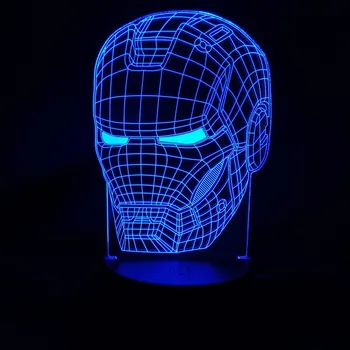 Sběratelství AF 3D akrylová stolní lampička "MASK OF IRON MAN" - MARVEL