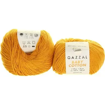 Příze Příze Baby Cotton, 3447, hořčicová