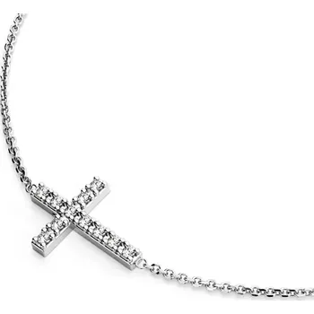 Náhrdelník Dámský náhrdelník bílé zlato 585/1000 přírodní diamant 0.060 ct G/SI křížem 140018-NH01-B-DIA délka 42 cm