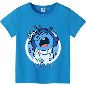 Disney Dětské barevné tričko s potiskem V hlavě 2 (Inside Out 2) Barva: modré (Sadness), Velikost: 120