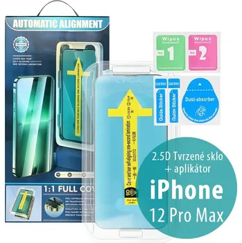 Tvrzené sklo (Tempered Glass) "5D" pro Apple iPhone 12 Pro Max - 2,5D + aplikátor - 0,3mm