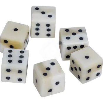 Lord of Battles Ručně vyřezávané kostěné hrací kostky, 12 mm, sada 6 kusů - Outlet