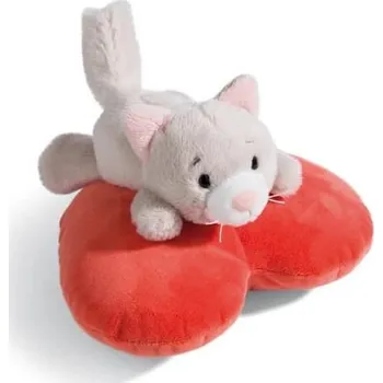 Hračka NICI plyš Love Kočička huňatá ležící, srdce, 13cm
