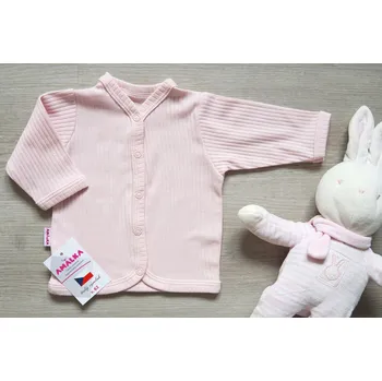 Kojenecká bunda AMÁLKA Bavlněný kojenecký kabátek žebrovaný, světle pudrově růžový Velikost: 80