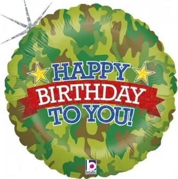 Balónek Grabo Balónek fóliový Maskáč Happy Birthday 46 cm