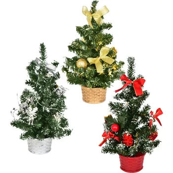 Vánoční stromek Stromečky zdobené mix barev 25 cm, 3 ks