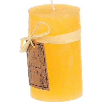 Svíčka Autronic Svíčka, tvar válec - bez vůně, parafín, barva žlutá. - SVW1404 YEL