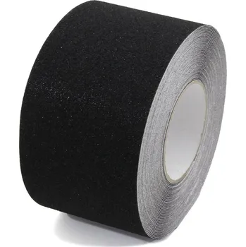 Výstražná páska Černá korundová protiskluzová páska FLOMA Standard - 18,3 m x 10 cm a tloušťka 0,7 mm (80081003) FLOMAT