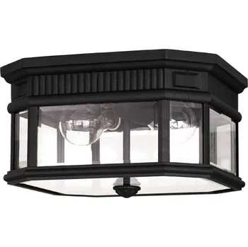 Venkovní osvětlení FEISS Hranaté venkovní stropní světlo Cotswold Lane černá, čirá 2 x 60 W - Doprava zdarma