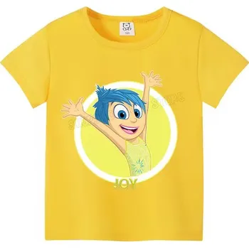 Disney Dětské barevné tričko s potiskem V hlavě 2 (Inside Out 2) Barva: žluté (Joy), Velikost: 130