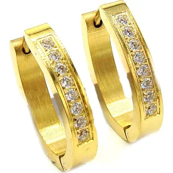 Náušnice Steel Jewelry Náušnice OVÁLKY GOLD Chirurgická ocel NS240210 dárkové balení zdarma