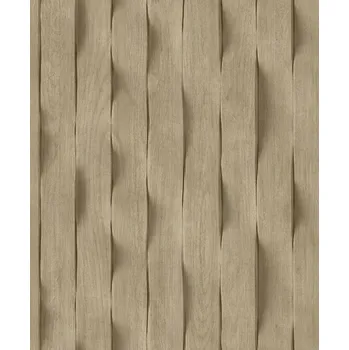 Tapeta 3D Vliesová tapeta na zeď, hnědá, imitace dřevěného obložení, lamely, M75608, Brut, Ugépa