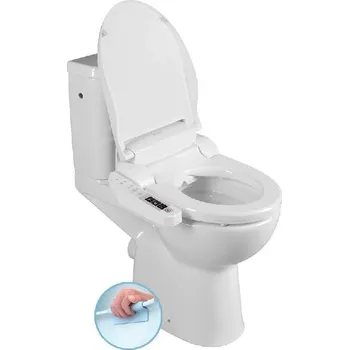 Bidet Sapho WC sada - Elektronický bidet s keramikou, SoftClose, Rimless, DualFlush, bílá NB-1160D-1