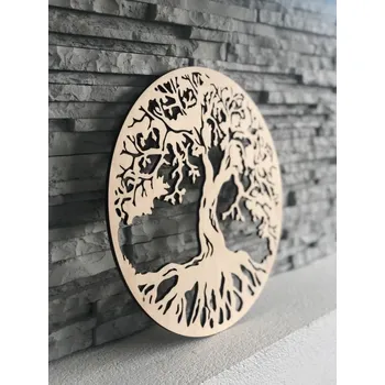 Obraz Home Deco Dřevěná dekorace na zeď - Strom života průměr 30cm