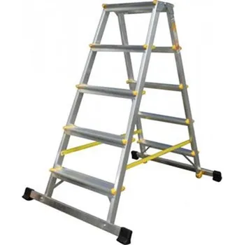 Žebřík Alve 924 + stab. - Schůdky 84cm oboustranné hliníkové se stabilizátorem, 4 příček, EUROSTYL