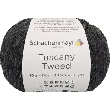 Příze Schachenmayr Tuscany Tweed 97 Tmavě šedá (Přírodní směsová příze Tuscany Tweed dunkelgrau)