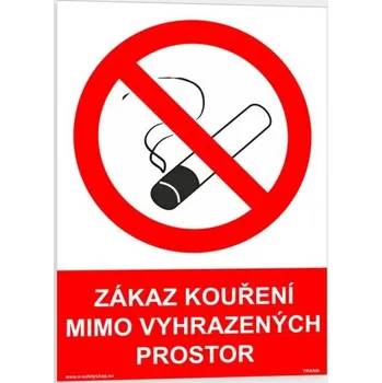 Kancelářské potřeby Traiva s.r.o. Zákaz kouření mimo vyhrazených prostor Verze: Samolepka 210 x 297 mm (A4) tl. 0.1 mm - Kód: 03562