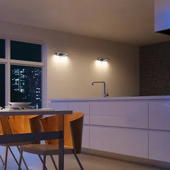 Lampička Evotec Dvouzdrojové LED nástěnné světlo Pano, metalická nerezová ocel LED celkem 8 W - Doprava zdarma