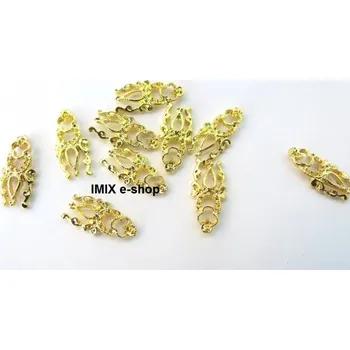 Kovové ozdoby nejen na nehty 10 ks Zlatá