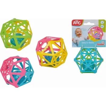 Simba Soft koule s chrastítkem žlutozelená