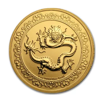 Sběratelství 1 unce zlatá mince Niue Celestial Animals - The Green Dragon 2019