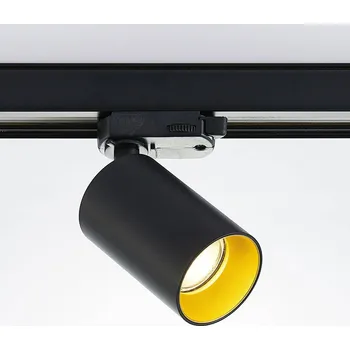 Bodové svítidlo Arcchio kolejnicový reflektor Brinja, černý, Ø 6 cm, 3 fáze - Světelná hlavice – Ø 6 cm, délka 9,8 cm černá, zlatá 1 x 8 W LED - Doprava zdarma