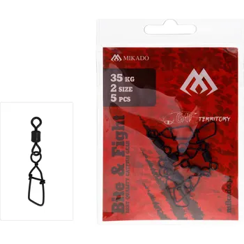 Mikado obratlík s karabinou a kroužkem 5 ks Velikost: 1/0 / 50 kg