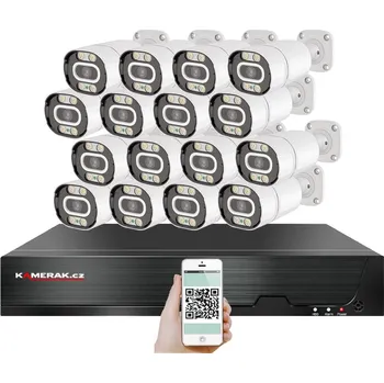 Mikrofon PoE IP 16 kamerový set XM-1603B 4MPx, mikrofon, CZ menu