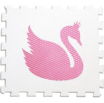 Minideckfloor labuť – bílý s růžovou labutí