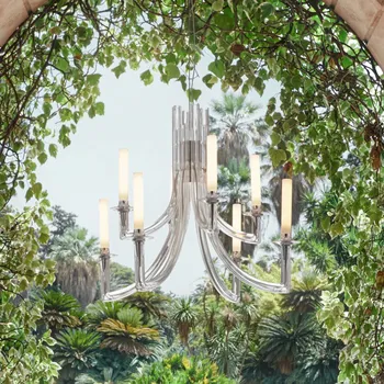 Lampička Kartell Khan lustr, Ø 77 cm transparentní 8 x 5 W LED - Doprava zdarma