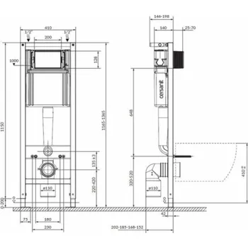 Klozet Závěsná toaletní souprava Cersanit S701-754, 20x41 cm