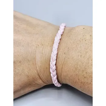 Náramek Náramek - Hedvábný cop světle růžový 19 cm