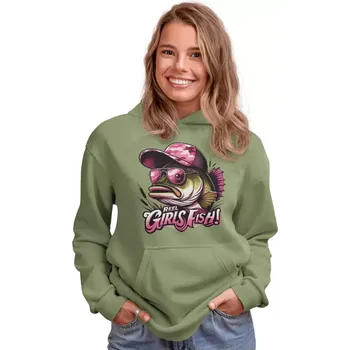 Dámské oblečení Dámská mikina Reel Girls Fish khaki
