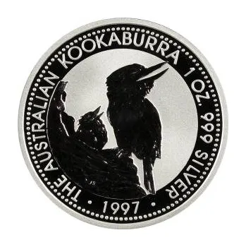 10 uncí stříbrná mince Austrálie Kookaburra 1997