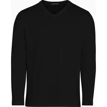 Pánské tričko PORSCHE DESIGN Long-sleeve V-neck T-shirt Tričko s dlouhým rukávem a výstřihem do V černá (Minimalistická košile s dlouhým rukávem s dvojitým přehnutým výstřihem do V.)